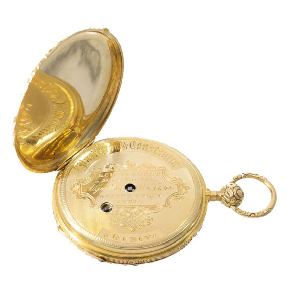Swiss 18K gold quarter repeating cylinder watch Circa 1840 Swiss 18K gold quarter repeating cylinder watch Circa 1840