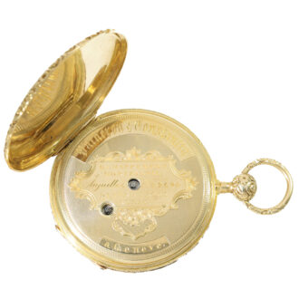 Swiss 18K gold quarter repeating cylinder watch Circa 1840