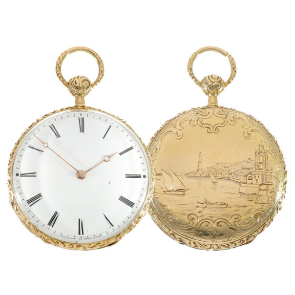 Swiss 18K gold quarter repeating cylinder watch Circa 1840 Swiss 18K gold quarter repeating cylinder watch Circa 1840