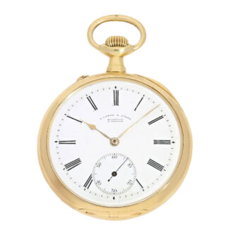 German 18K gold open faced pocket watch Circa 1908