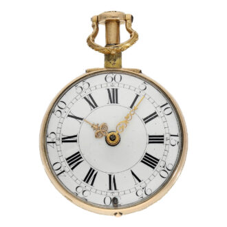 The enamel dial, with Roman numerals for the hours and Arabic numerals for the seconds, is in excellent condition and is complemented by red gold hands that are both workable and visually striking