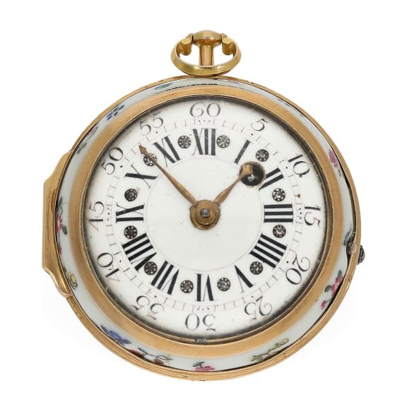 French rare hand painted porcelain verge watch Circa 1750 French rare hand painted porcelain verge watch Circa 1750