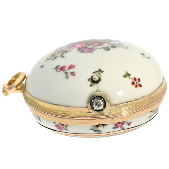 French rare hand painted porcelain verge watch Circa 1750 French rare hand painted porcelain verge watch Circa 1750