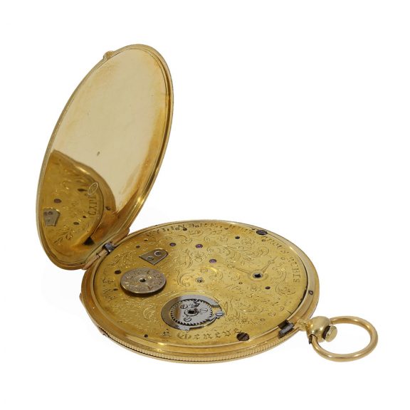 Swiss 18 carat gold and enamel lépine watch with Bagnolet caliber Circa 1830 Swiss 18 carat gold and enamel lépine watch with Bagnolet caliber Circa 1830