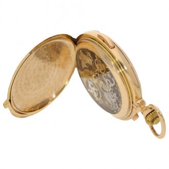 Swiss 14 carat gold hunter cased minute repeater watch Circa 1900