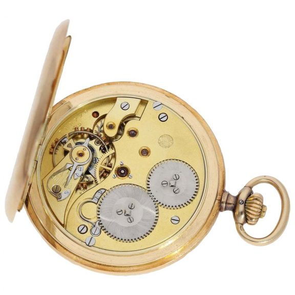 Swiss 14 Carat gold pocket watch with lever escapement Circa 1920 Swiss 14 Carat gold pocket watch with lever escapement Circa 1920