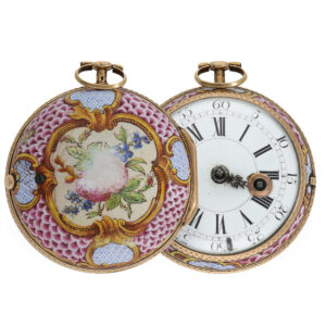Rare 18 Carat French Louis XV enamel watch Circa 1770
