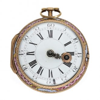 Rare 18 Carat French Louis XV enamel watch Circa 1770