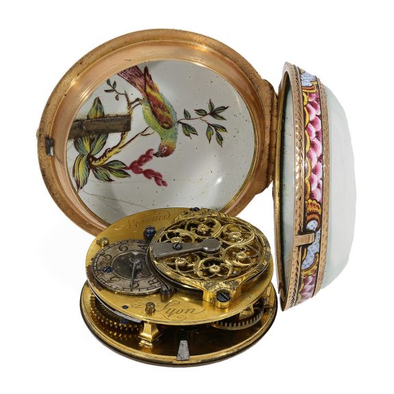 Rare 18 Carat French Louis XV enamel watch Circa 1770 Rare 18 Carat French Louis XV enamel watch Circa 1770