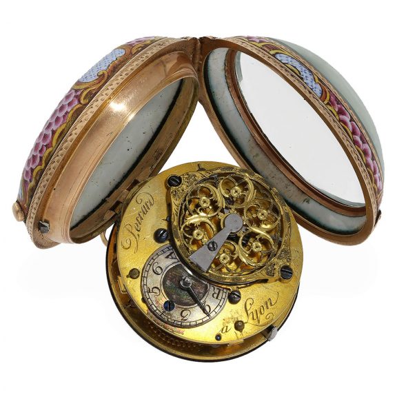 Rare 18 Carat French Louis XV enamel watch Circa 1770 Rare 18 Carat French Louis XV enamel watch Circa 1770