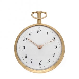 Swiss 18 carat gold cylinder watch with early self winding Circa 1790
