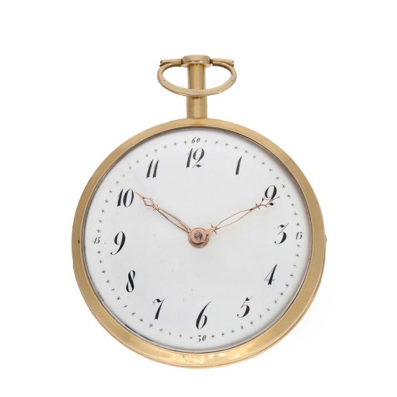 Swiss 18 carat gold cylinder watch with early self winding Circa 1790
