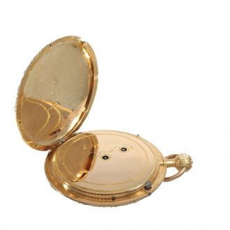 Swiss 18 carat gold pocket watch with Oriental pearl setting Circa 1830
