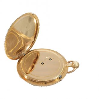 Swiss 18 carat gold pocket watch with Oriental pearl setting Circa 1830
