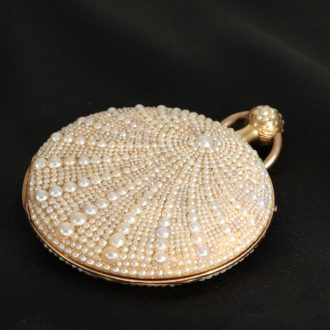 Swiss 18 carat gold pocket watch with Oriental pearl setting Circa 1830
