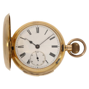 Swiss 14 carat gold hunter cased watch with minute repeater Circa 1895