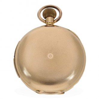 Swiss 14 carat gold hunter cased watch with minute repeater Circa 1895