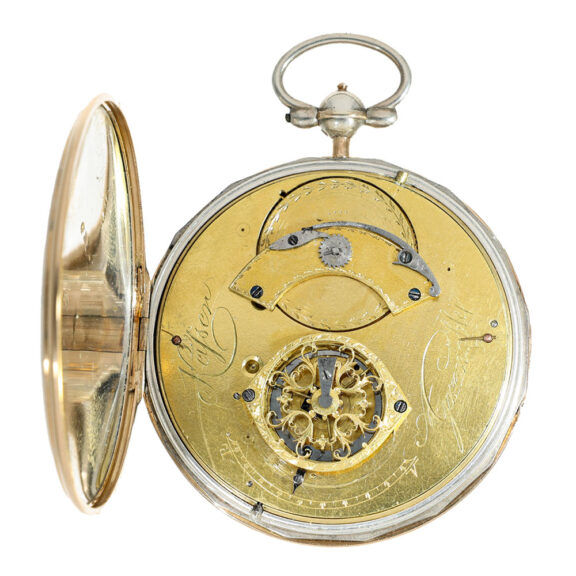French 18 carat gold large Lépine watch unusual caliber Circa 1800 French 18 carat gold large Lépine watch unusual caliber Circa 1800