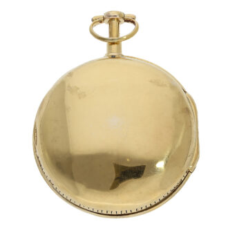 The watch has a heavy and large open faced glazed plain case