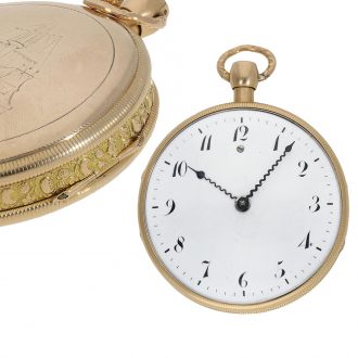 Especially beautiful pocket watch with musical movement Circa 1800