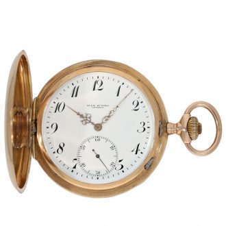 Swiss 14K pink gold full hunter cased lever watch Circa 1910