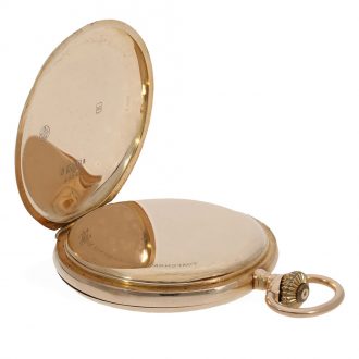 Swiss 14K pink gold full hunter cased lever watch Circa 1910