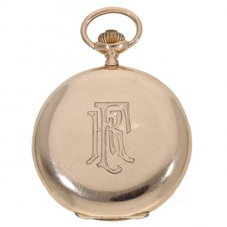 Swiss 14K pink gold full hunter cased lever watch Circa 1910