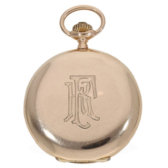 Swiss 14K pink gold full hunter cased lever watch Circa 1910 Swiss 14K pink gold full hunter cased lever watch Circa 1910