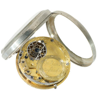 German silver pocket watch with self winding mechanism Circa 1780