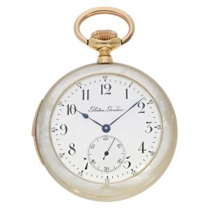 Swiss pocket watch repeater with mother-of-pearls Circa 1910