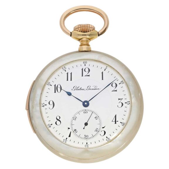 Swiss pocket watch repeater with mother-of-pearls Circa 1910 Swiss pocket watch repeater with mother-of-pearls Circa 1910
