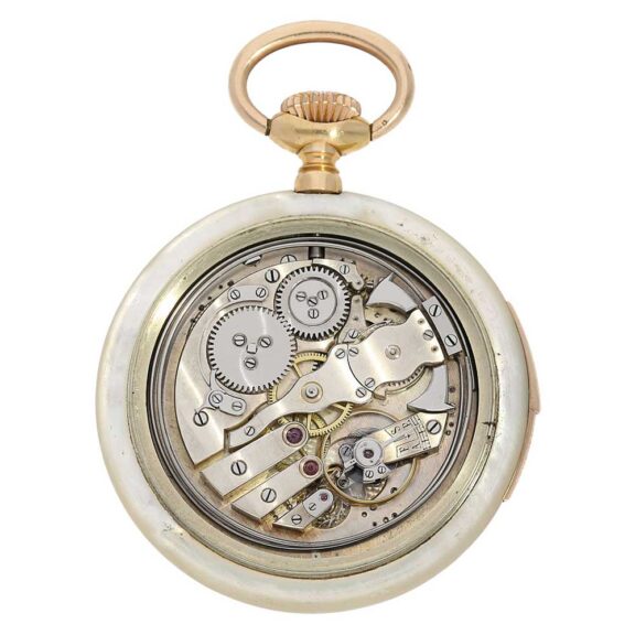 Swiss pocket watch repeater with mother-of-pearls Circa 1910 Swiss pocket watch repeater with mother-of-pearls Circa 1910