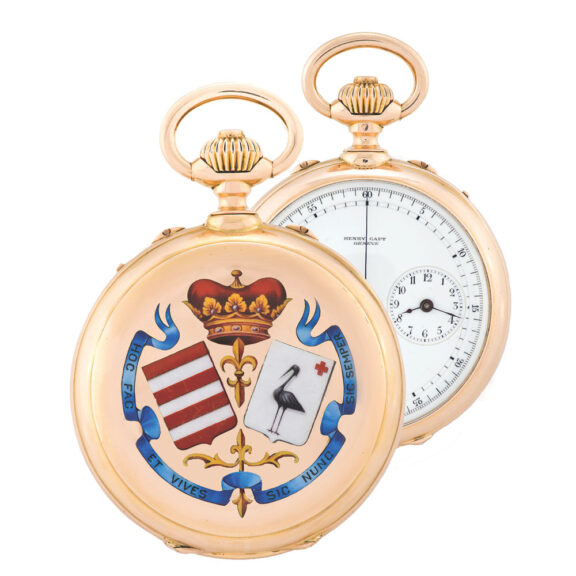 Swiss dual time zone chronograph for the Italian ducal family Carafa Circa 1880
