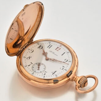 Belgian solid 18 carat gold keyless lever watch Circa 1900