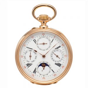 Swiss watch with triple calendar and moon phases Circa 1880