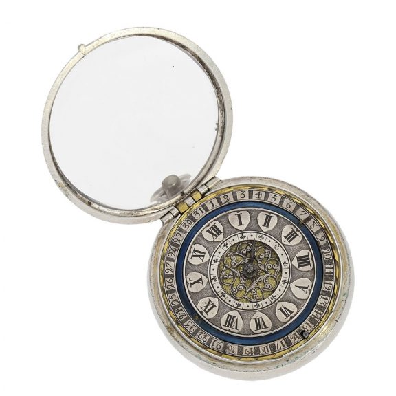 English early pendant watch with extremely rare calendar Circa 1670 English early pendant watch with extremely rare calendar Circa 1670