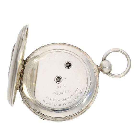 French Silver extremely interesting pocket chronometer Circa 1845 French Silver extremely interesting pocket chronometer Circa 1845