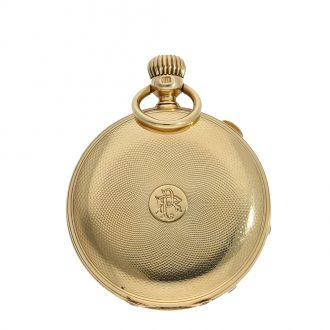 German 18 carat gold early full hunter cased watch Circa 1860