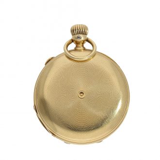 German 18 carat gold early full hunter cased watch Circa 1860