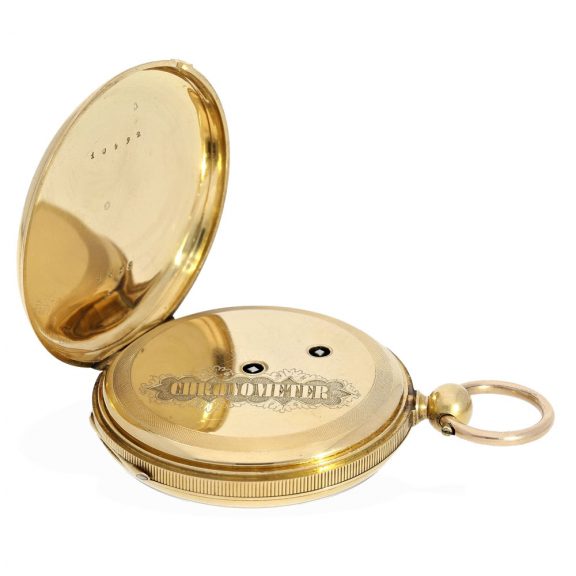Swiss 18 Carat gold watch with chronometer escapement Circa 1850 Swiss 18 Carat gold watch with chronometer escapement Circa 1850