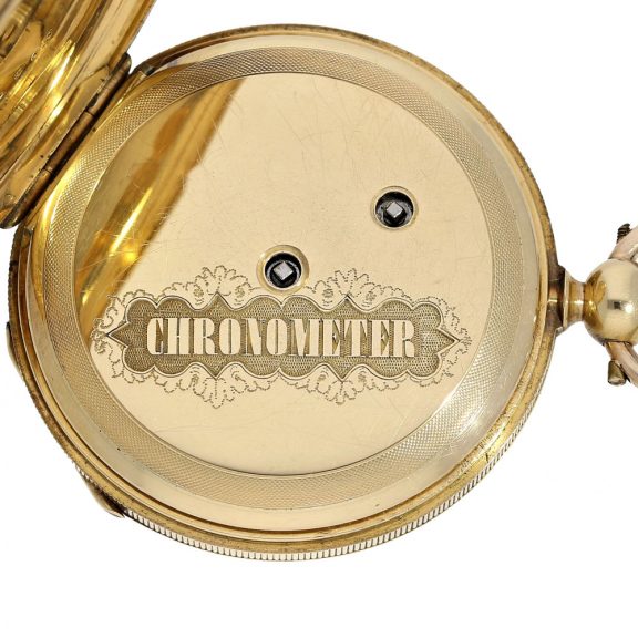 Swiss 18 Carat gold watch with chronometer escapement Circa 1850 Swiss 18 Carat gold watch with chronometer escapement Circa 1850