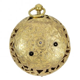 English single handed pendant watch with alarm Circa 1685