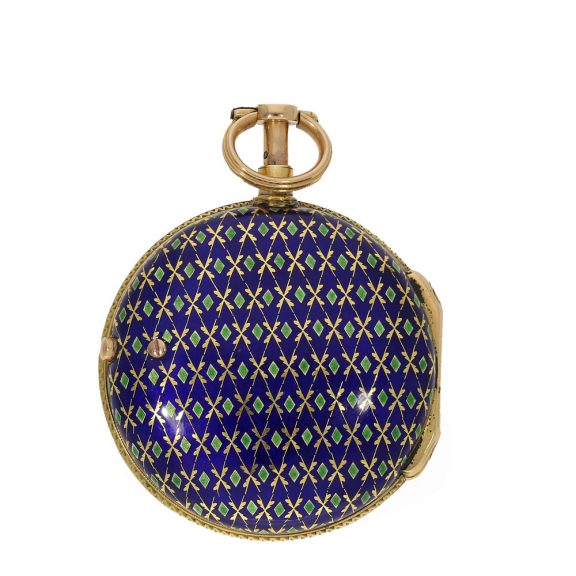 Excellently preserved 18 carat gold and enamel pocket watch, Circa 1790 Excellently preserved 18 carat gold and enamel pocket watch, Circa 1790