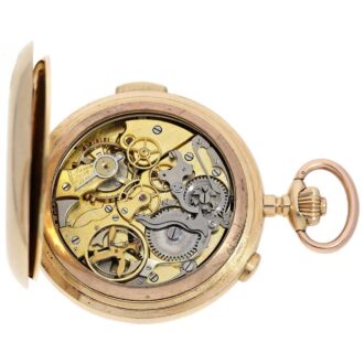 Swiss heavy gold repeating watch with chronograph Circa 1900