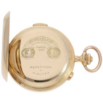 Swiss heavy gold repeating watch with chronograph Circa 1900