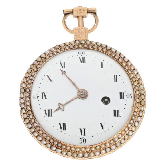 German gold enamel pocket watch with rare virgule escapement Circa 1810 German gold enamel pocket watch with rare virgule escapement Circa 1810