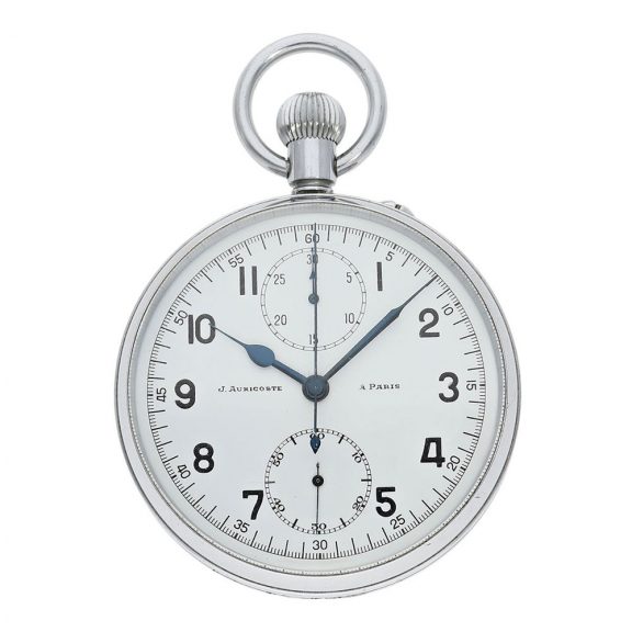 French gilt large deck watch with chronograph and register Circa 1948
