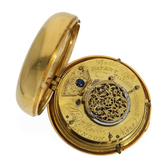 English gilt open faced navigation watch with compass Circa 1790 English gilt open faced navigation watch with compass Circa 1790