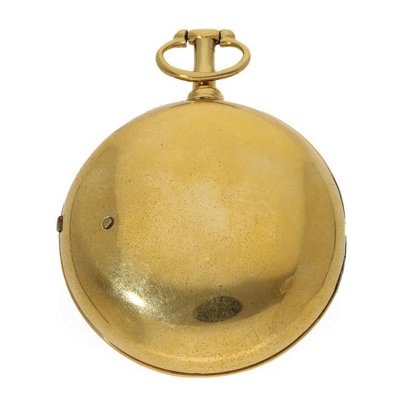 English gilt open faced navigation watch with compass Circa 1790 English gilt open faced navigation watch with compass Circa 1790