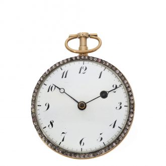 French large gold and enamel verge pocket watch Circa 1800